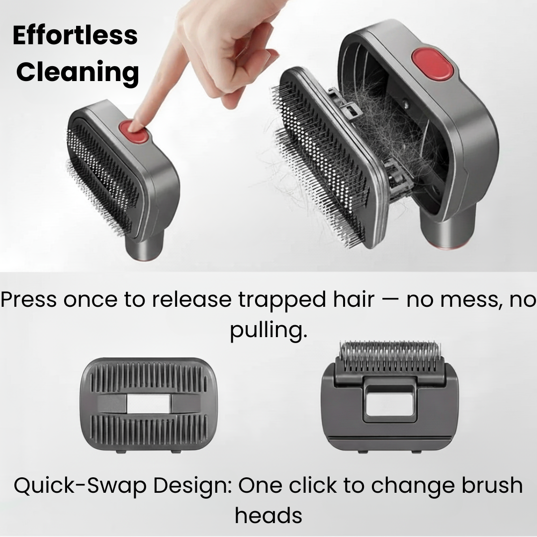 NALA™ 3-in-1 Pet Grooming Vacuum Brush Kit